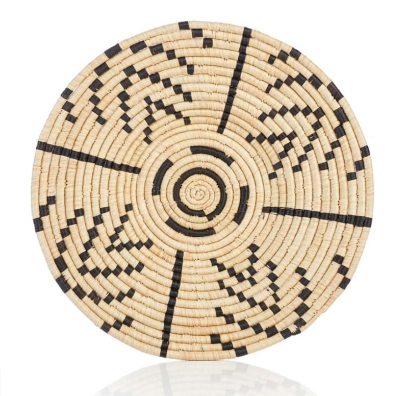 Matope Raffia Basket Plate from Uganda