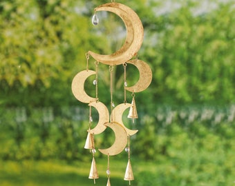 Crystal Moon Recycled Iron Chime Handcrafted in India