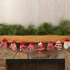 Mini Mittens Garland, Christmas tree decor, Mantel decor