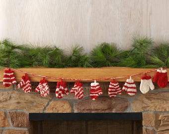 Mini Mittens Garland, Christmas tree decor, Mantel decor