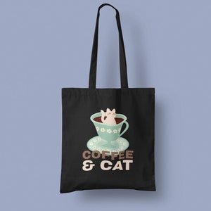 Sustainable jute bag “Coffee & Cat”