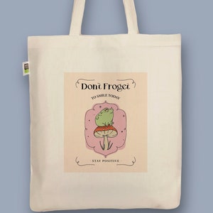 Hand-printed organic jute bag “Frog”