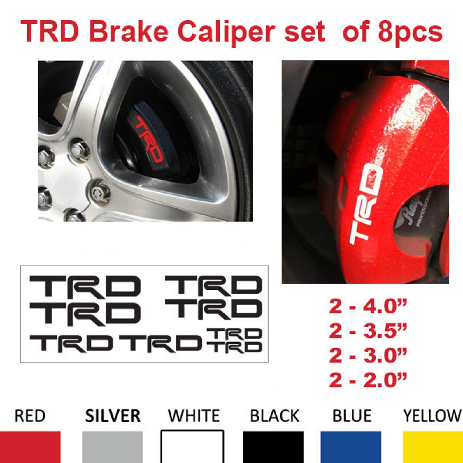 TRD Toyota Brake Caliper Vinyl Sticker Decal Logo FJ 4Runner Etsy