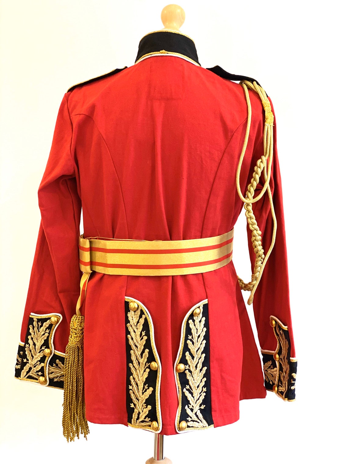 Red/Black British royal jacket with red/Gold Sash with tassels | Etsy