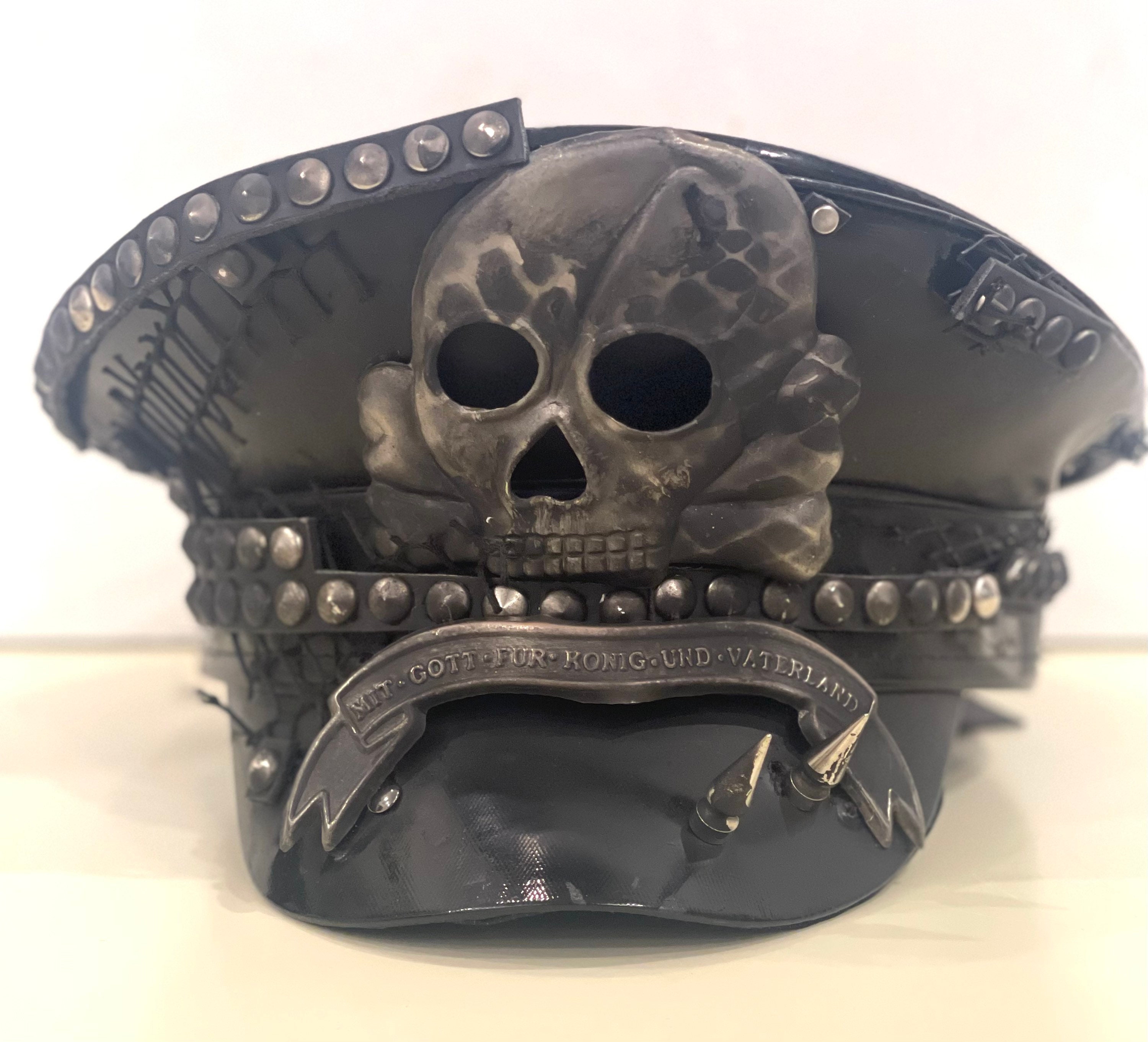 German Death Head 1805 Cavalry Badge Plate Skull Cross PVC Patent