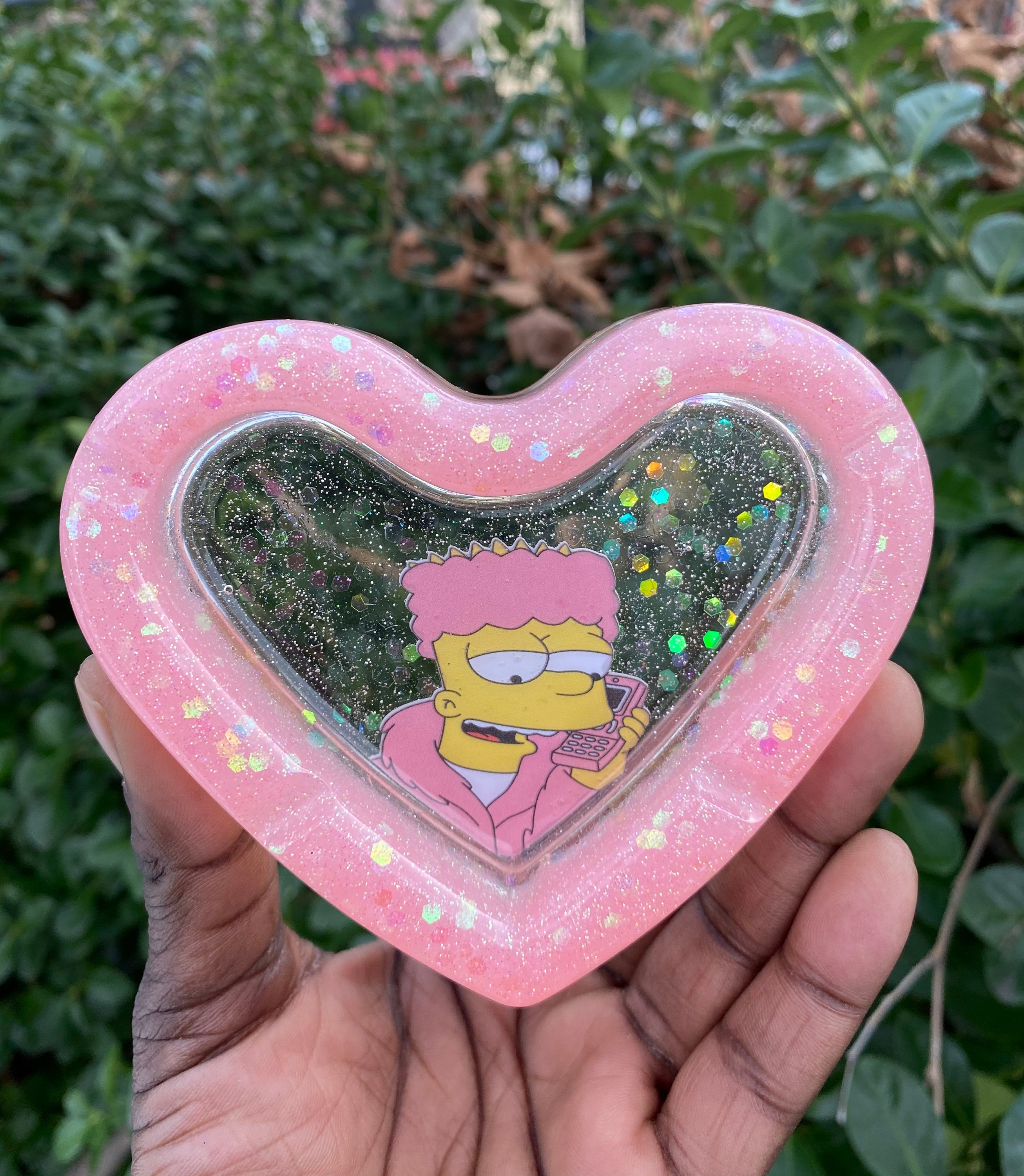 Download Sad Bart Simpson Phone Hearts Sneakers Wallpaper