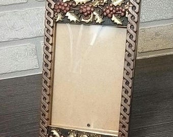 Victorian Holly Picture Frame Copper finish Repainted