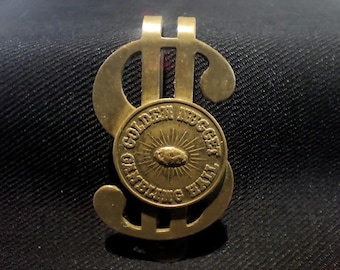 Vintage Brass Money Clip Golden Nugget Casino