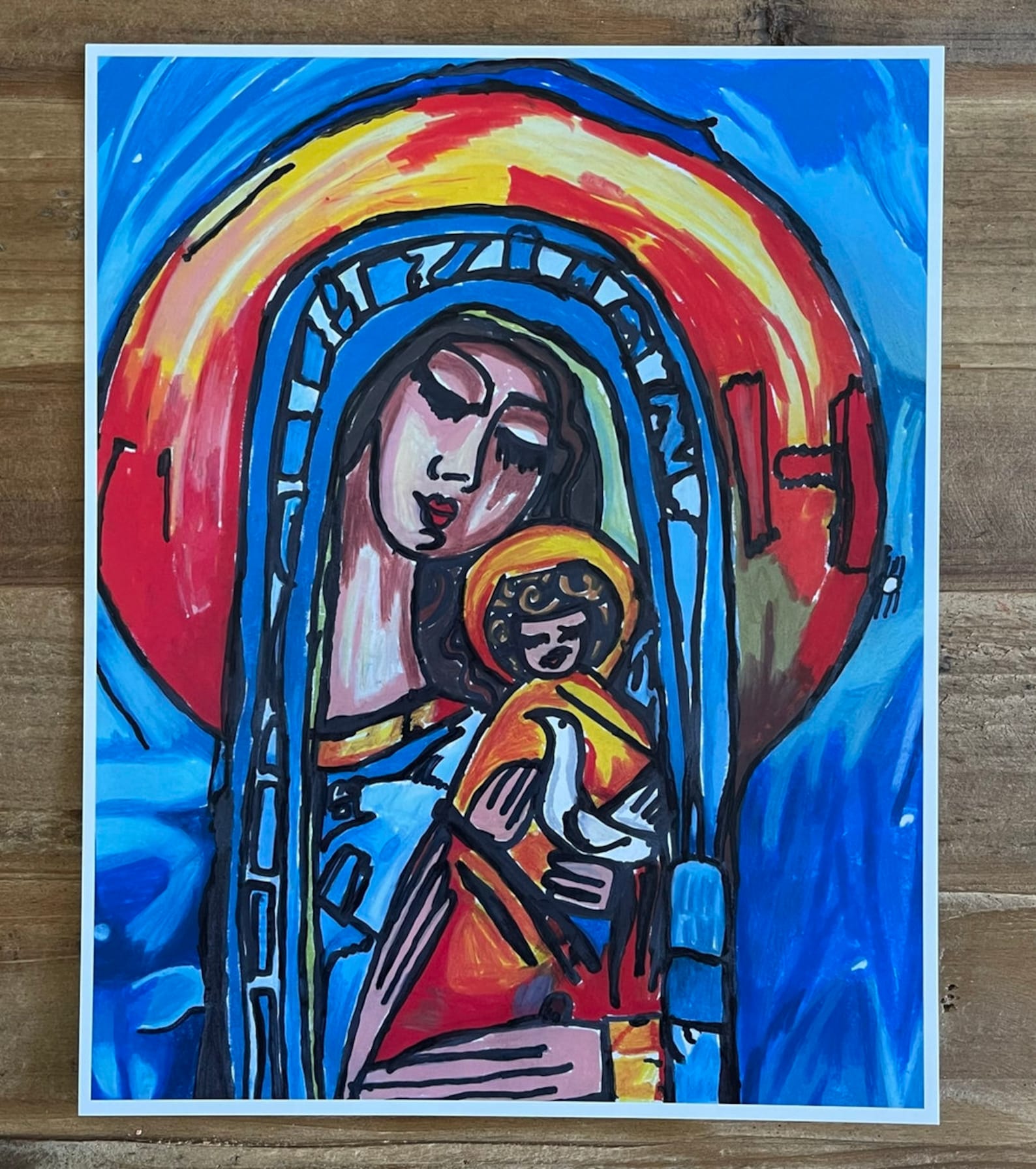 Virgin Mary Madonna Fine Art Print Viktor Bevanda Autistic Etsy