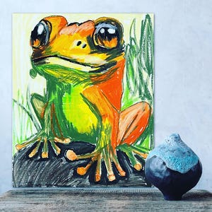 FROG - Animal Pop Art Print, ANIMAL Canvas Print, Colorful Poster, Wall Art Painting, Colorful decoration, Frog design, Frog decoration, art