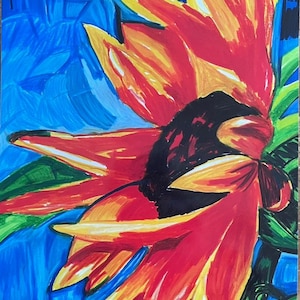 Sunflower - Flower print, Pop Art, Flower Canvas Print, Colorful Poster, Wall Art, Sunflower Painting, home decoration, Sunflower picture