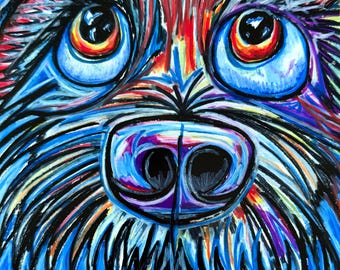 犬 - 動物ポップアート、犬のプリント、動物キャンバス、カラフルな