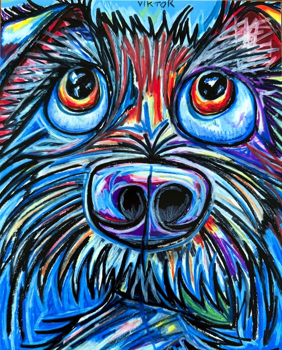 犬 - 動物ポップアート、犬のプリント、動物キャンバス、カラフルな