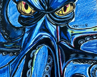 Octopus - Animal Art Prints, ANIMAL Canvas Print, Colorful Poster, Wall Art Painting, Colorful decoration, Sea themed design, coastal art