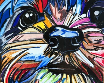 Westie Dog Art Print | Modern Colorful Animal Portrait