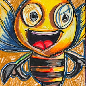 BEE - Animal Pop Art Prints, ANIMAL Canvas Print, Colorful Poster, Insect Wall Art Painting, Colorful decoration, Bee design, Bee painting
