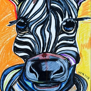 Zebra Art Print | Jungle Wall Art | Modern Boho Artwork | Zebra Poster | Zebra Stripes Illustration | Jungle Safari Art | Colorful Wall Art