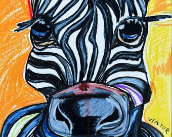Kunstdruck | Dschungel Wand Kunst | Modernes Boho Kunstwerk | Poster Zebra | Zebra Streifen Illustration | Dschungel Safari Kunst | Farbenfrohe Wandkunst