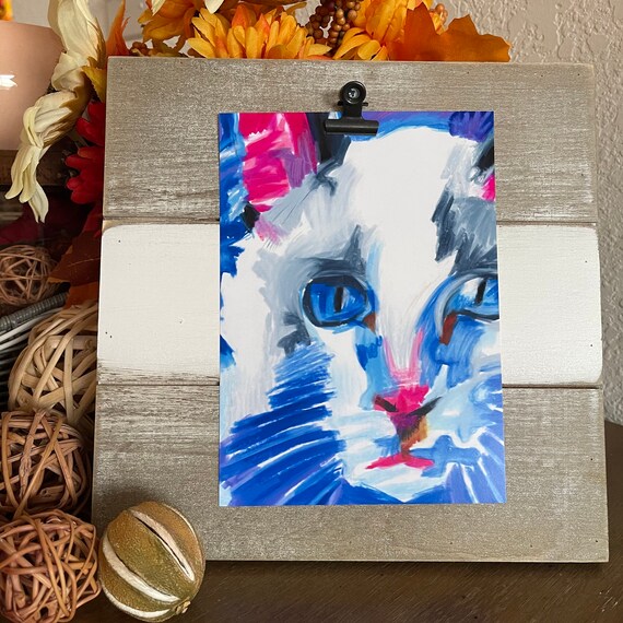 Blue Catwall Art Art Print Animal Print Nursery Wall Art Etsy