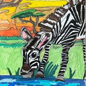 ZEBRA - Animal Pop Art Prints, ANIMAL Canvas Print, Colorful Poster, Safari Wall Art Painting, Colorful decoration, Zebra design, art