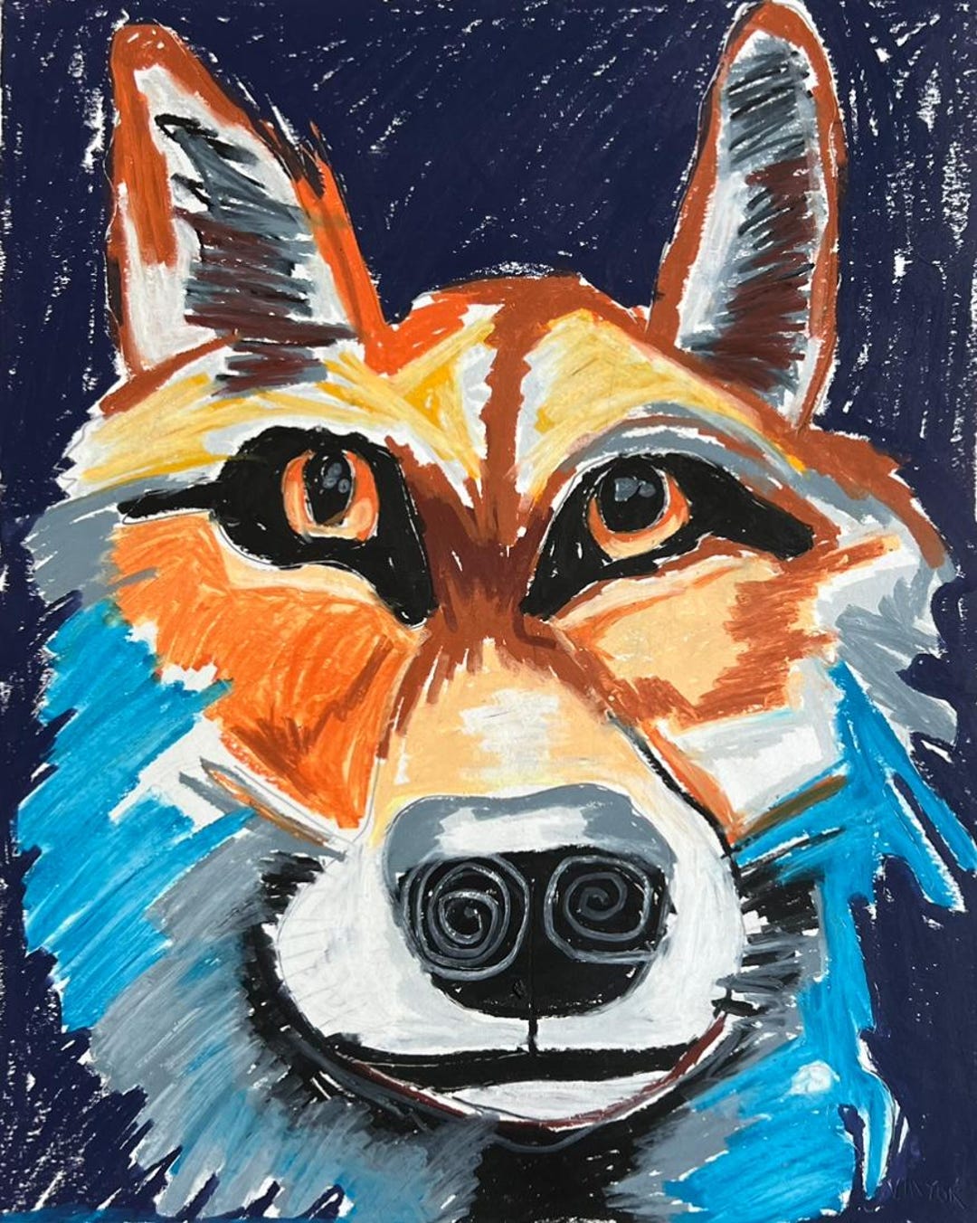 Fox Art Japanese Kitsune Wall Print Print, Nine Tailed com 