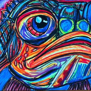 Fish - Animal Pop Art Prints, ANIMAL Canvas Print, Colorful Poster, Fish Wall Art Painting, Colorful  decoration, coastal decoration