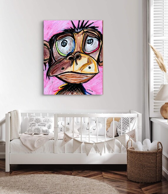MONKEY MARK スペース・パラシュート グラフィックアート A1サイズ Faker - Bored Monkey Rolex - Canvas 40x60x2cm – 13th Street Art