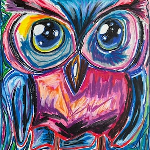 OWL - Animal Pop Art Prints, ANIMAL Canvas Print, Colorful Poster, Owl Wall Art Painting, Colorful  decoration, Farmhouse design, Owl decor