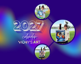 2027 Animal Calendar, Illustrated Monthly Wall Decor