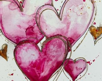 Hearts Pop Art Print – Colorful Home Design