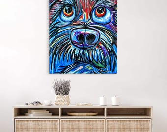 犬 - 動物ポップアート、犬のプリント、動物キャンバス、カラフルな