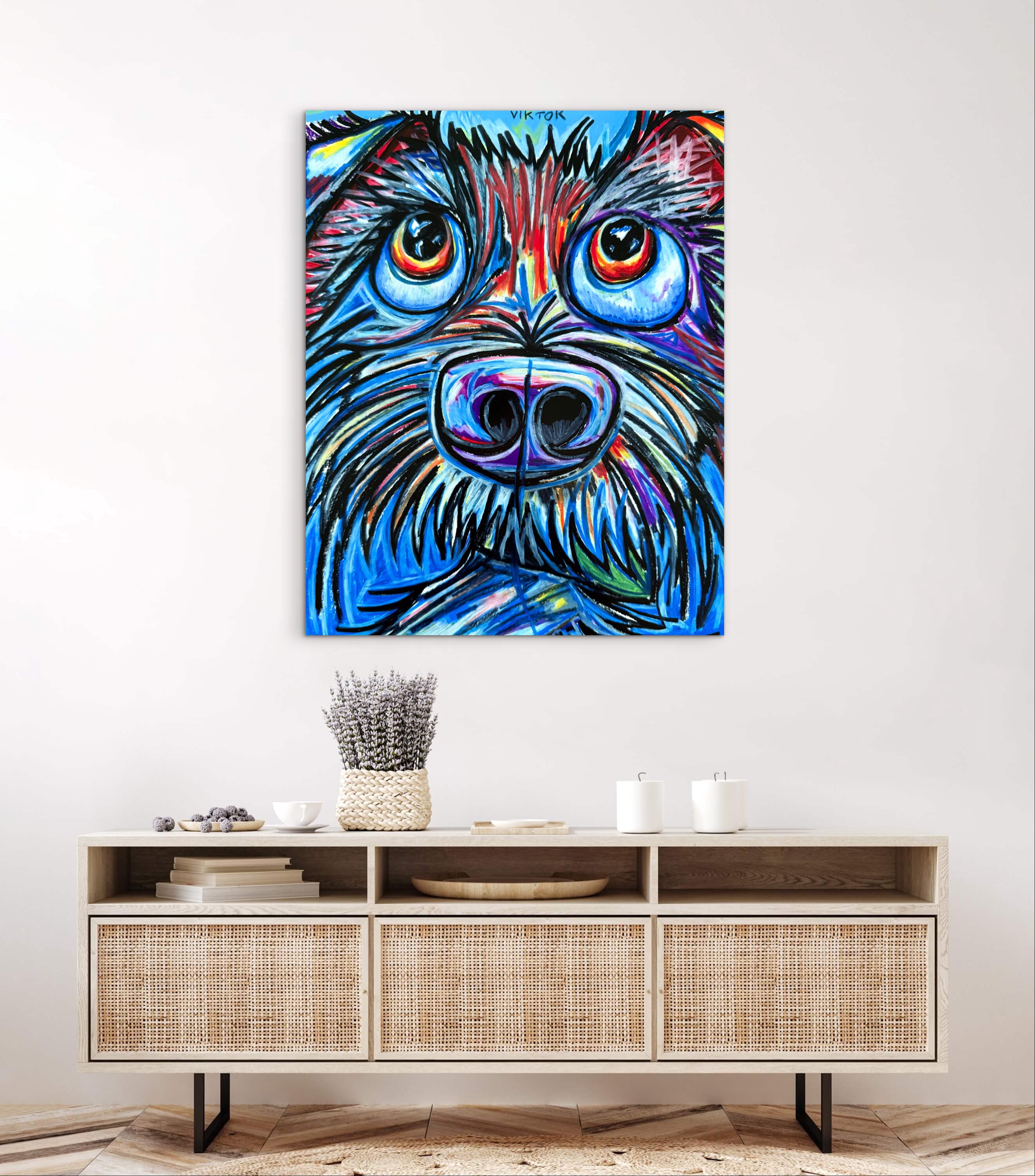 犬 - 動物ポップアート、犬のプリント、動物キャンバス、カラフルな