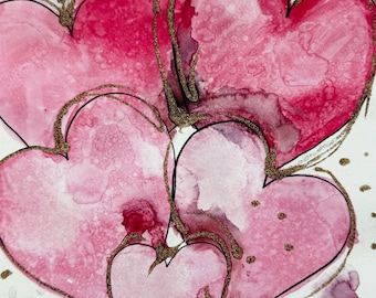 Heart Pop Art Print – Pink Watercolor Valentine's Day Design