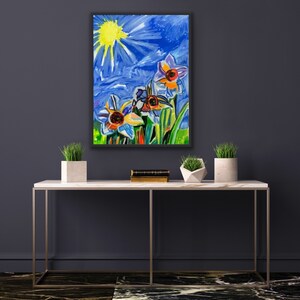 Sunny Day, DIGITAL DOWNLOAD, modern art, floral art, art decor, Printable painting, autistic artist, Viktor Bevanda