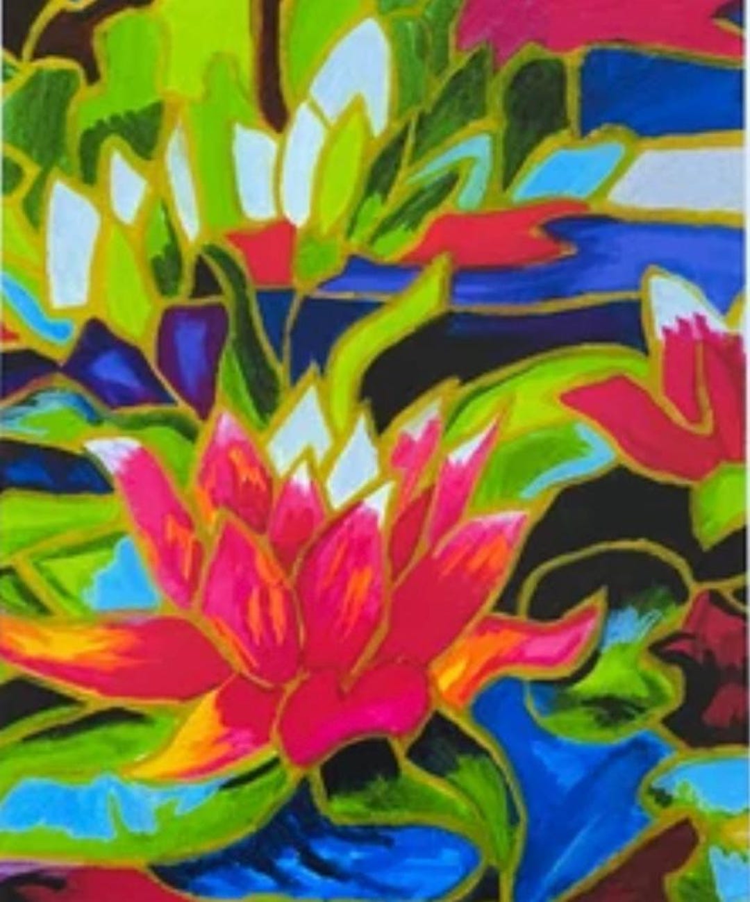 LOTUS - Floral Pop Art Prints, Flower Canvas Print, Colorful Poster ...