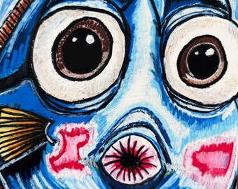 Vibrant Fish Pop Art Print – Colorful Animal Wall Art, Coastal Decoration