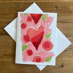 Lot de 6/12 cartes de voeux cœurs, taille 6,5 x 10 po. Aquarelles faites à la main, cartes cœurs pour les amoureux, anniversaire, cadeau de Noël, Saint-Valentin