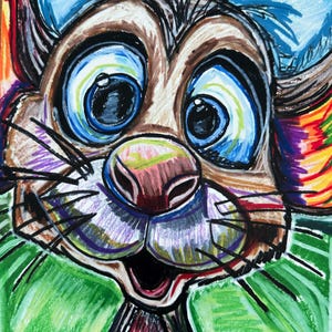 Happy Mouse Print | Animal Wall Art | Modern Boho Artwork | Animal Canvas Poster | Mouse Illustration | Colorful Wall Art | Mouse Painting