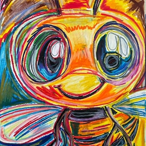 BEE - Animal Pop Art Prints, ANIMAL Canvas Print, Colorful Poster, Insect Wall Art Painting, Colorful decoration, Bee  design, Bee painting