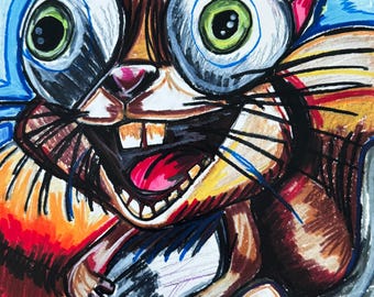 Funny Squirrel Art Print | Colorful Animal Illustration