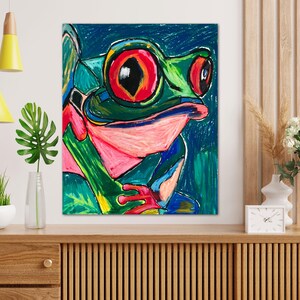 FROG - Animal Pop Art Prints, ANIMAL Canvas Print, Colorful Poster, Wall Art Painting, Colorful decoration, Frog design, Frog decoration