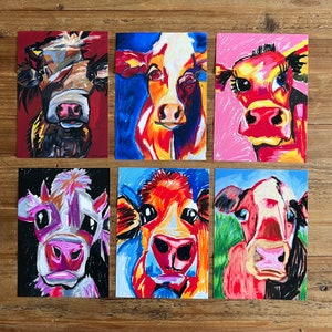 COWS, Farm animals - Set of small prints, animal prints, nursery decoration, farmhouse design, farmhouse decor, farm animals, Cow design