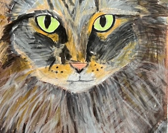 Funny Cat Art Print | Modern Boho Animal Wall Decor