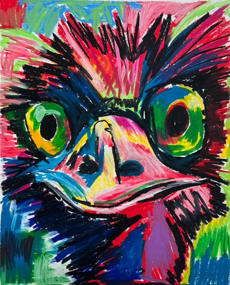EMU - Animal Pop Art Prints, ANIMAL Canvas Print, Colorful Poster ...