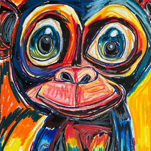 Monkey - Animal Pop Art Prints, ANIMAL Canvas Print, Colorful Poster, Safari Wall Art Painting, Colorful decoration, Monkey design