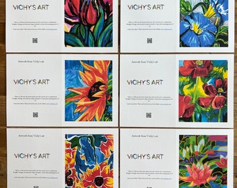 Flowers - Greeting Cards, Flower Lovers, Birthday cards, Thank you cards, Christmas Gift, Gift for her, personalized gift card, flower card