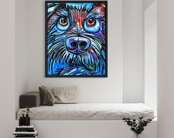 犬 - 動物ポップアート、犬のプリント、動物キャンバス、カラフルな