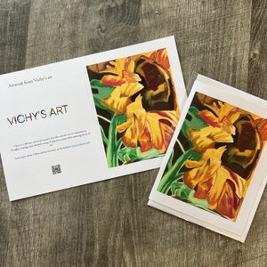 Lot de 6/12 cartes de voeux tournesols, taille 6,5 x 10 pouces cartes de voeux faites main pliées pour les amateurs de tournesols, anniversaire, Noël, fête des mères