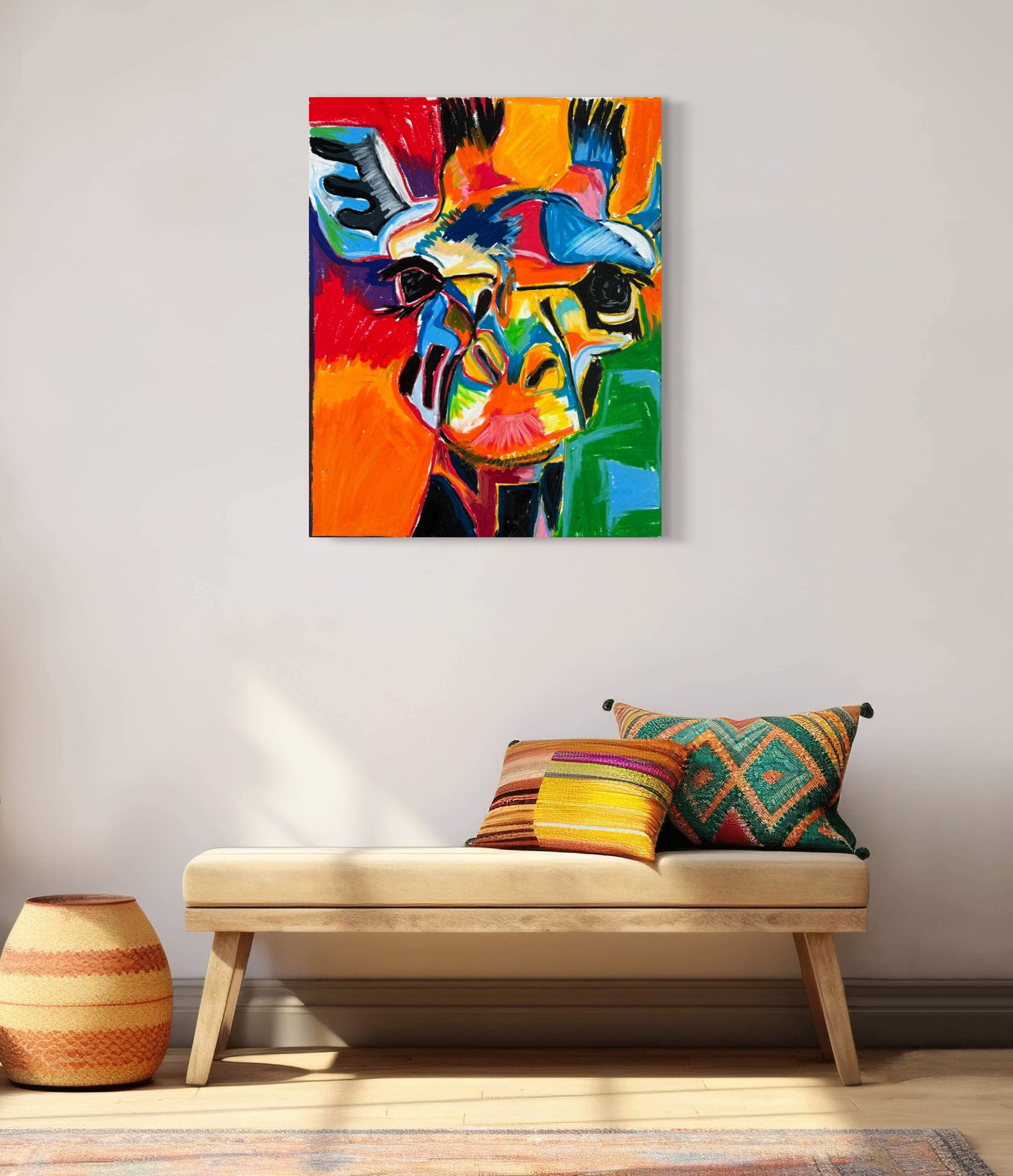 Colorful Giraffe Art Print – Animal Canvas, Kids Room Decor - Etsy