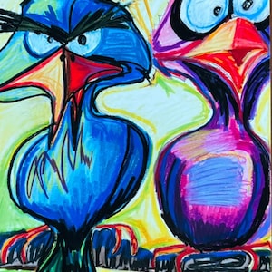 Birds - Animal Pop Art Prints, ANIMAL Canvas Print, Colorful Poster, Bird Picture, Colorful decoration, Bird design, Colorful Bird picture